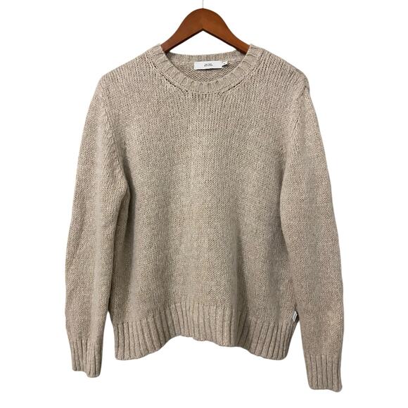 The Tiny Big Sister Crewneck Sweater S/M Cream Beige Glitter Fisherman Cottage - Picture 10 of 10